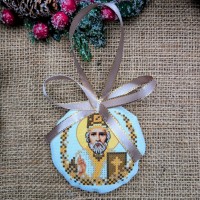 СК-6522 - новорічна іграшка під вишивку "Миколай Чудотворець" (золото)
