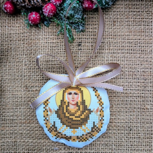 СК-6524 - новорічна іграшка під вишивку "Покрова Пресвятої Богородиці" (золото)