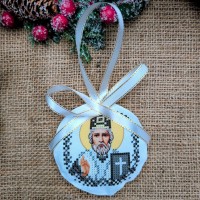 СК-6528 - новорічна іграшка під вишивку "Миколай Чудотворець" (срібло)