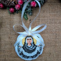 СК-6530 - новорічна іграшка під вишивку "Покрова Пресвятої Богородиці" (срібло)