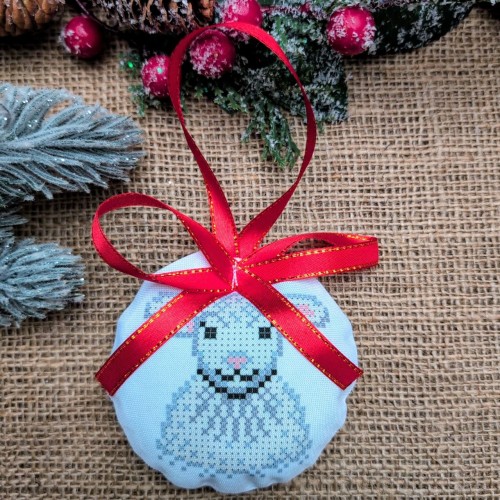 СК-6546 - новорічна іграшка під вишивку "Ягнятно миру"