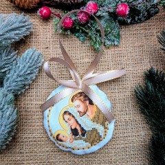 СК-6559 - новорічна іграшка під вишивку "Святе Сімейство" (золото) (варіант 5)