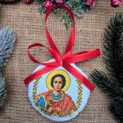 СК-6572 - новорічна іграшка під вишивку "Святий Пантелеймон Цілитель"