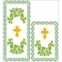 СК-7206 - рушник на аналой під Євангеліє для вишивки "Зелений виноград в орнаменті"