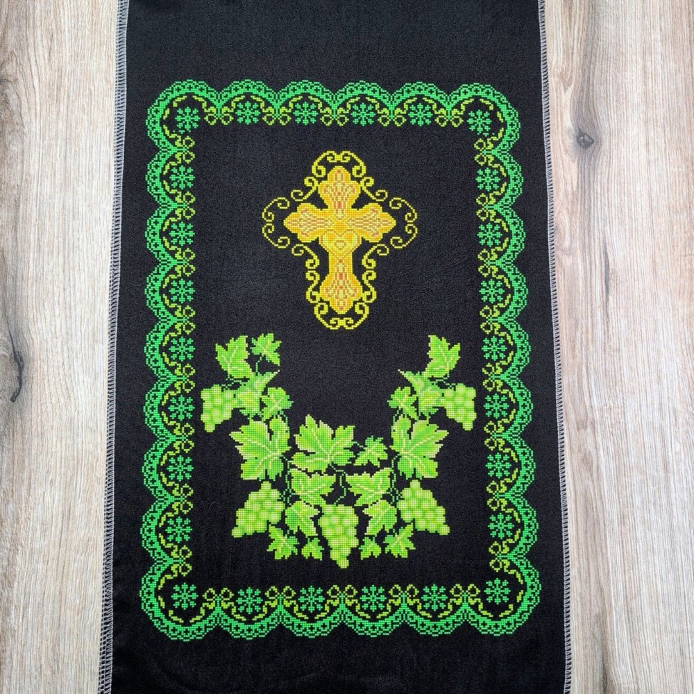 СК-7206 - рушник на аналой під Євангеліє для вишивки "Зелений виноград в орнаменті"