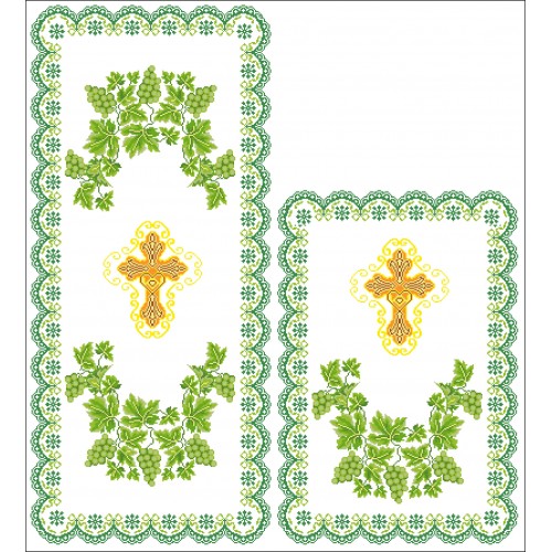 СК-7206 - рушник на аналой під Євангеліє для вишивки "Зелений виноград в орнаменті"