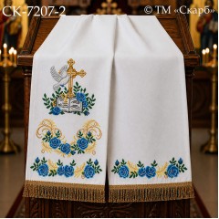 СК-7207-2 - рушник на аналой під Євангеліє для вишивки "Блакитні троянди благодаті"