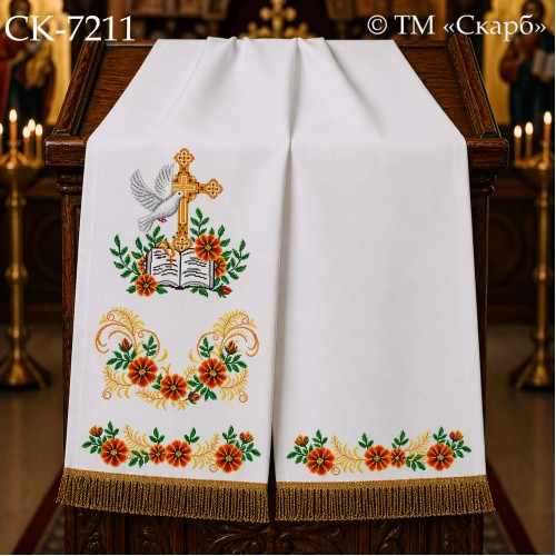 СК-7211 - рушник на аналой під Євангеліє для вишивки "Чорнобривці благодаті"