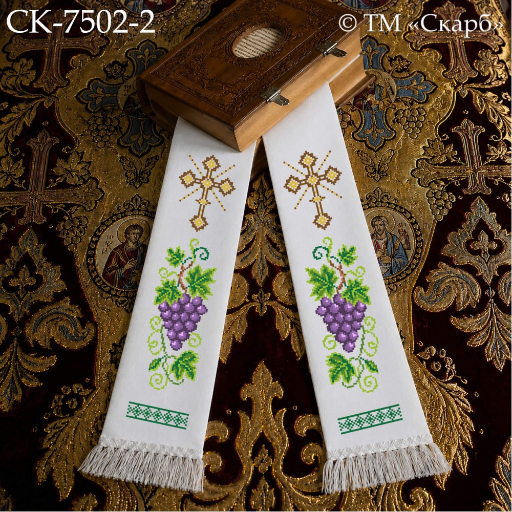 СК-7502-2 - закладка для Євангеліє під вишивку "Виноградна лоза" (з хрестиком)