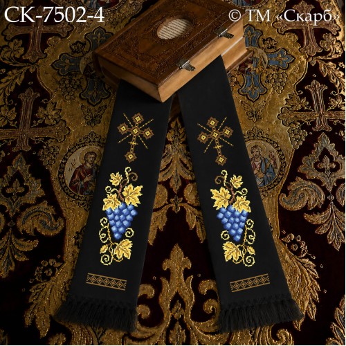 СК-7502-4 - закладка для Євангеліє під вишивку "Блакитна виноградна лоза" (з хрестиком)