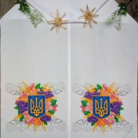Друкований рушник "Сяйво Тризуба в квітах" СКД-4