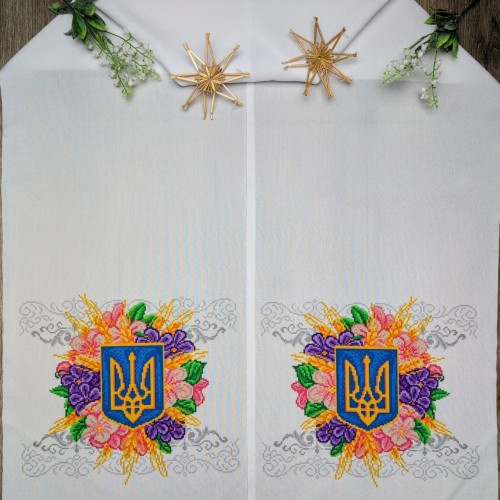 Друкований рушник "Сяйво Тризуба в квітах" СКД-4