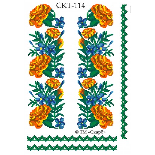 СКТ-114 термоналіпка під вишивку "Чорнобривці" (на сорочку)