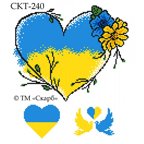 СКТ-240 термоналіпка під вишивку "Квітуче серденько"