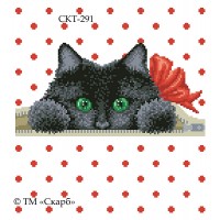 СКТ-291 - термоналіпка під вишивку "Котик з бантиком"