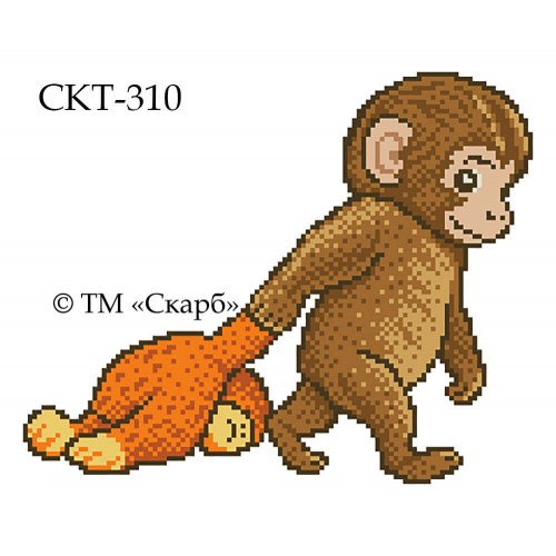 СКТ-310 - термоналіпка під вишивку "Мавпеня Панч та його улюблена іграшка"