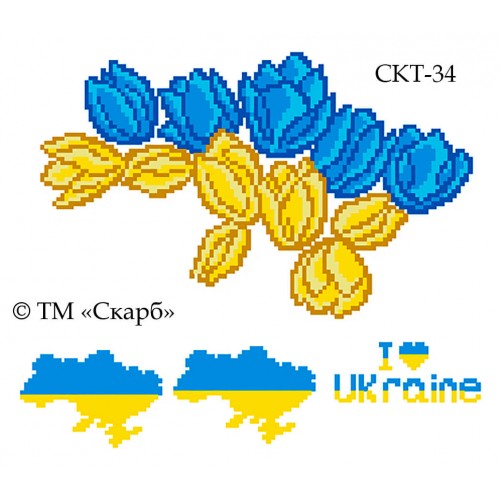 СКТ-34 термоналіпка під вишивку "Квітуча Україна"