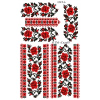 СКТ-6 - термоналіпка під вишивку орнамент "Поліські троянди" (на сорочку)