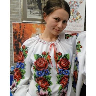 Заготовка жіночої сорочки з нанесеним малюнком під вишивку "Мелодія квітів"