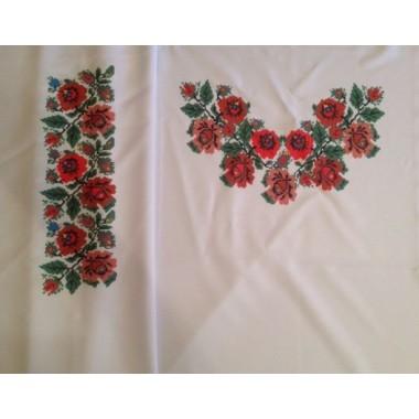 Заготовка жіночої сорочки з нанесеним малюнком під вишивку "Борщівські троянди"