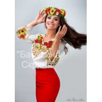 Заготовка жіночої сорочки з нанесеним малюнком під вишивку "Літня з орнаментом"