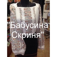 Заготовка жіночої сорочки з нанесеним малюнком під вишивку "Пишний квітковий орнамент"