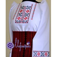 Заготовка дитячої вишиванки "Квітковий орнамент" (червоно-чорний)